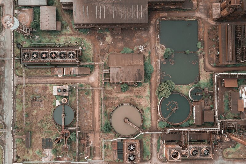 Abandoned Industrial Complex — Brown, Desolate, Photograph, Tanks