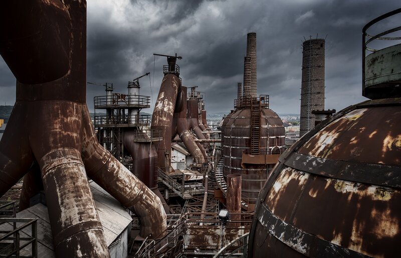 Abandoned Industrial Complex — Brown, Dramatic