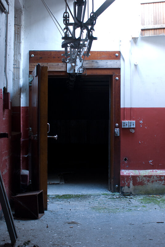 abandoned industrial doorway