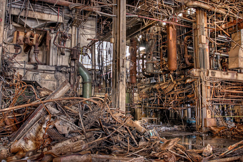 Abandoned industrial facility interior