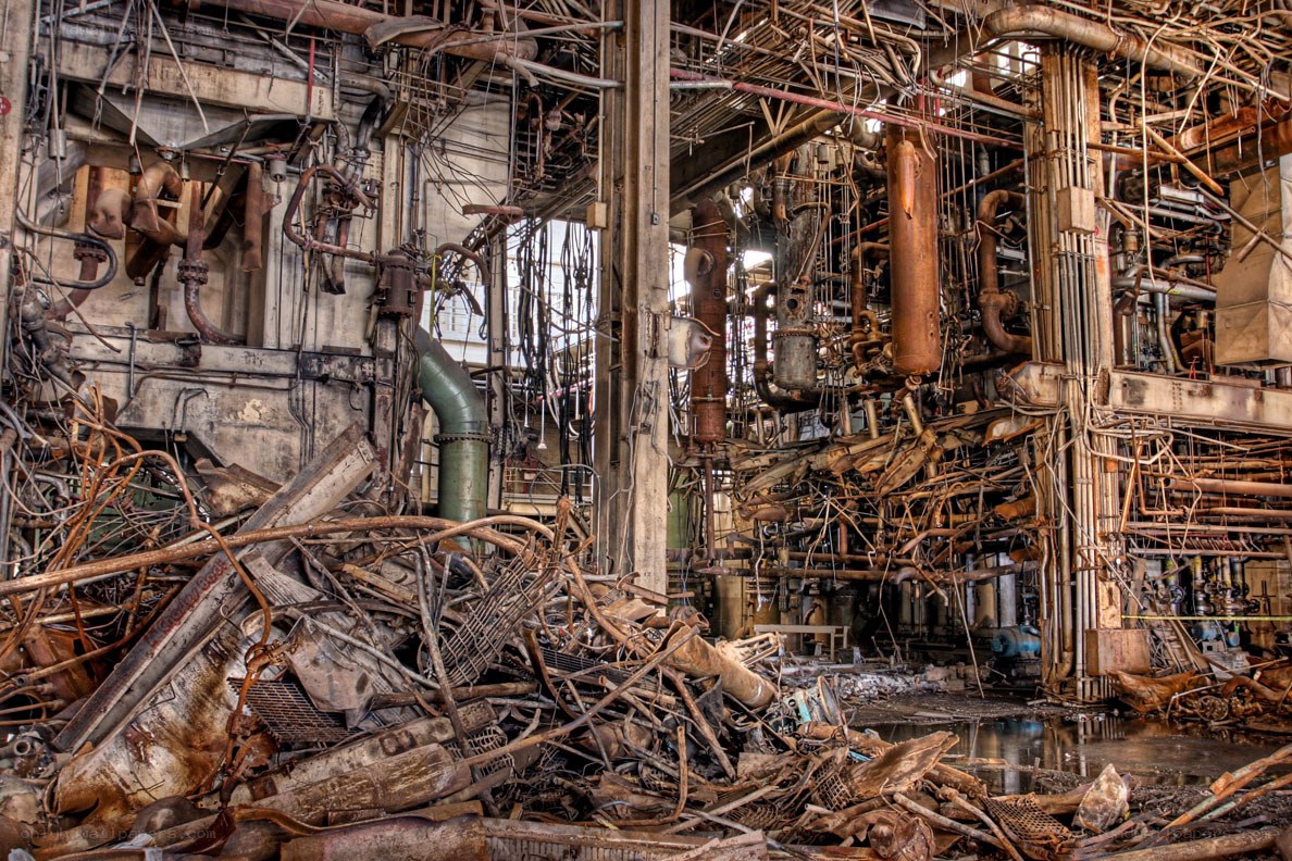 Abandoned industrial facility interior