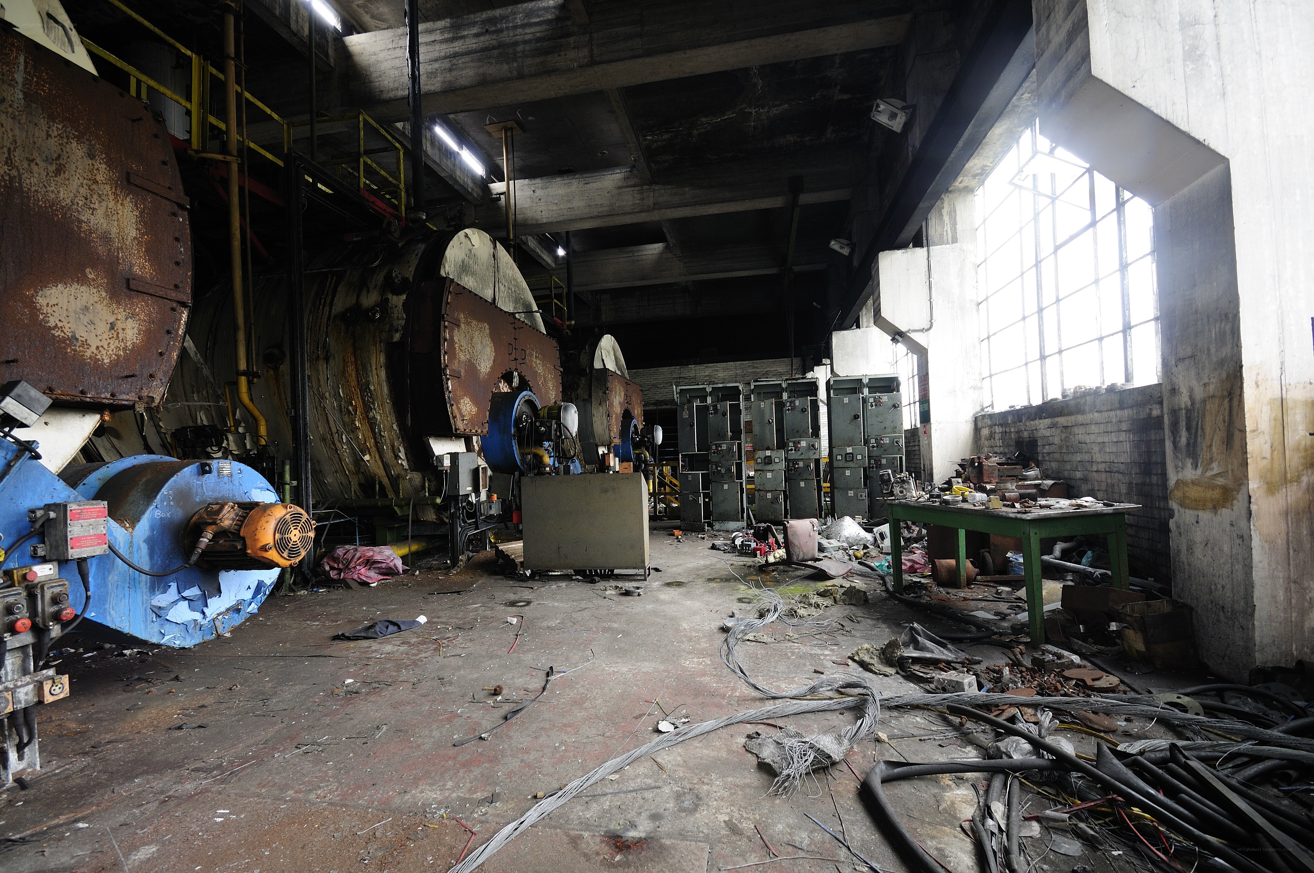 Abandoned industrial factory interior