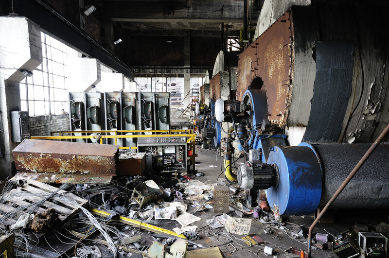 Abandoned industrial factory interior