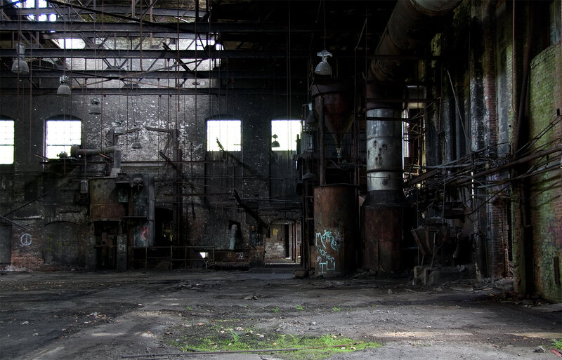 abandoned industrial factory interior