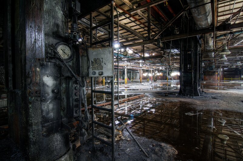 Abandoned industrial factory interior