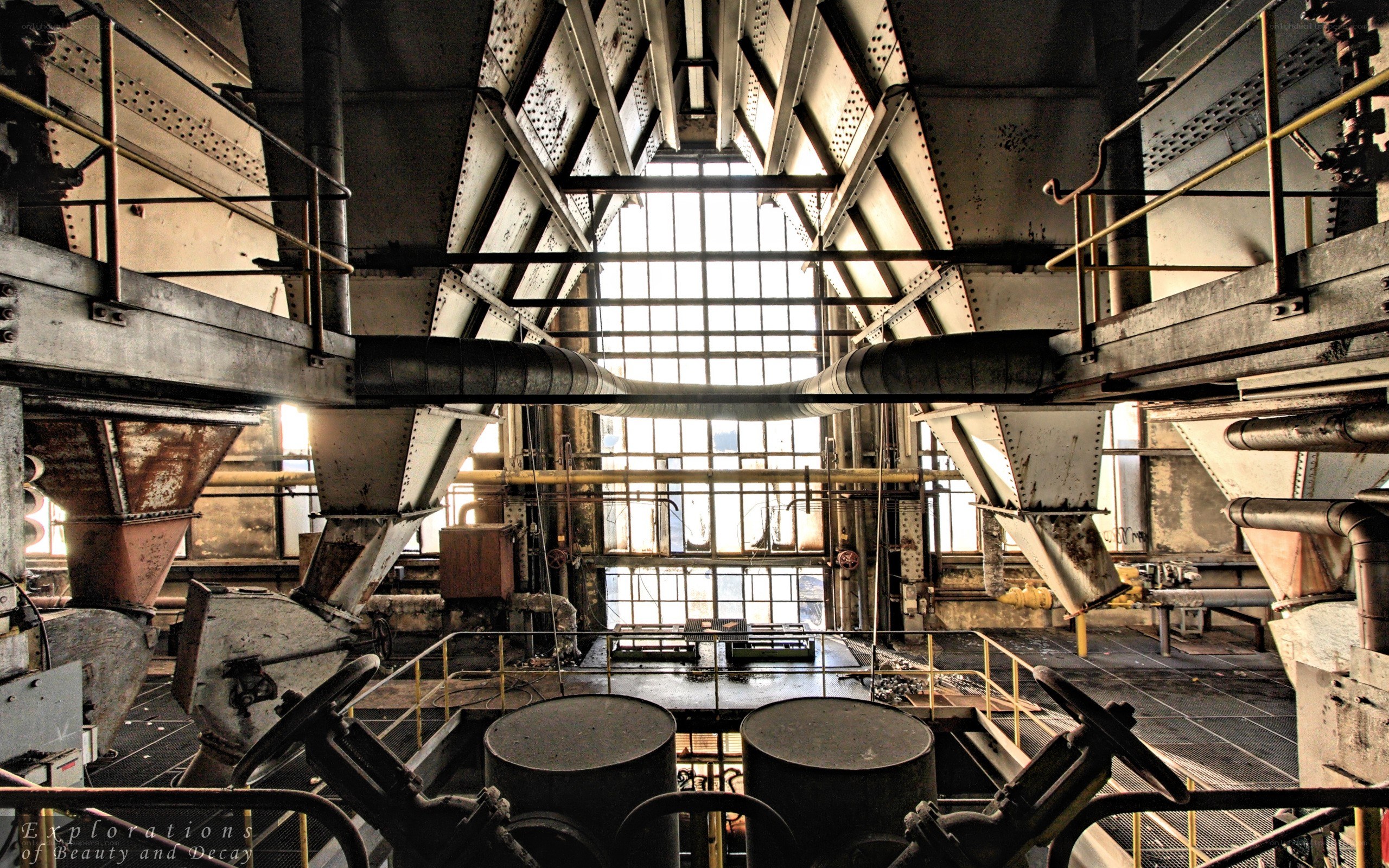 Abandoned industrial factory interior
