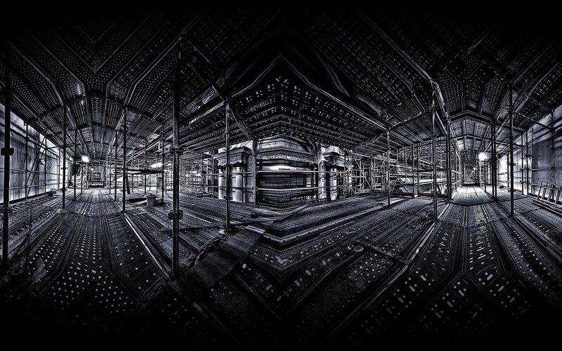 Abandoned Industrial Hall — Black