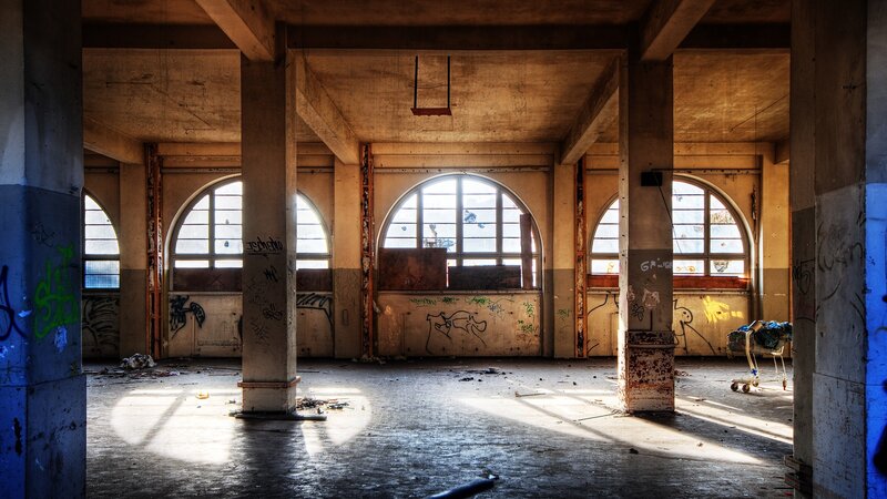 Abandoned Industrial Hall — Brown