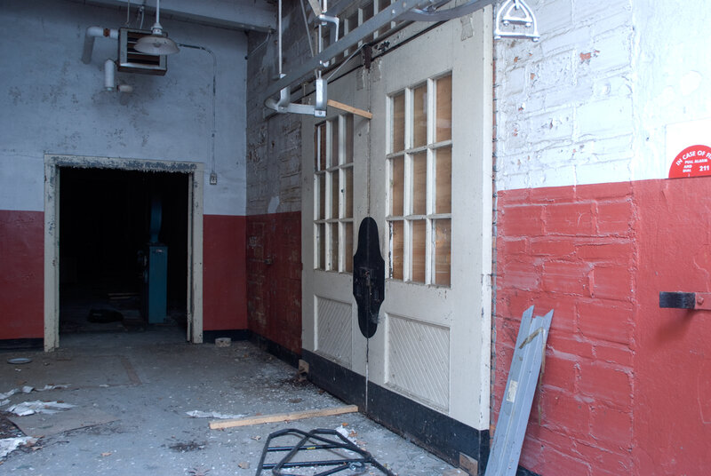 abandoned industrial hallway