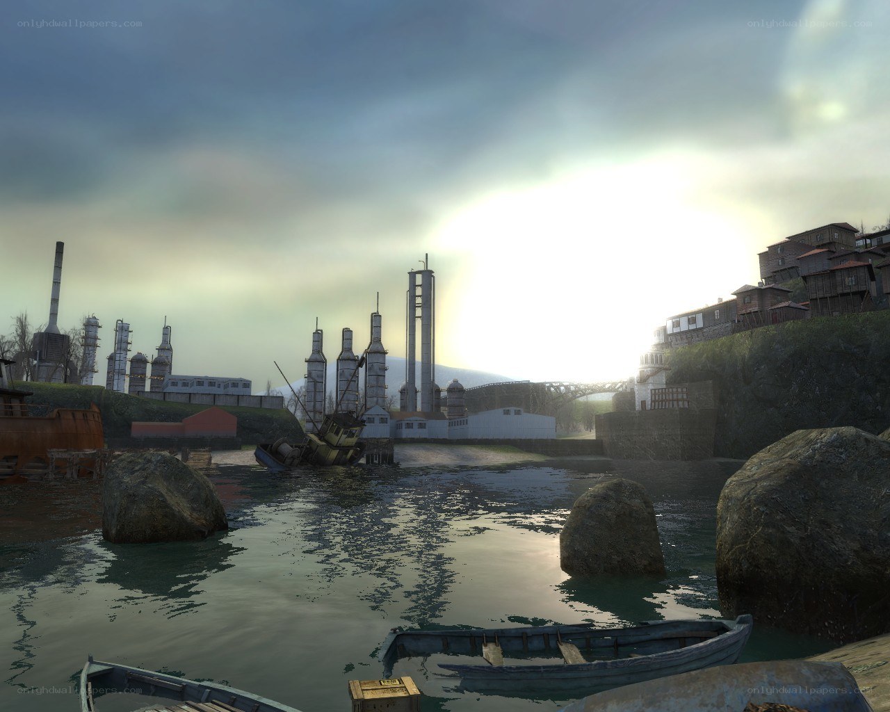 abandoned industrial harbor