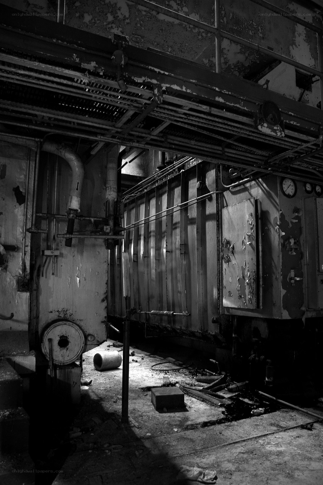 abandoned industrial interior