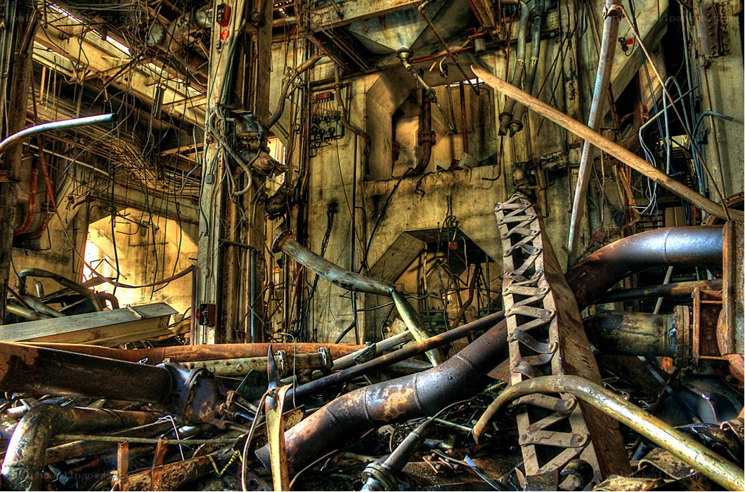 abandoned industrial interior