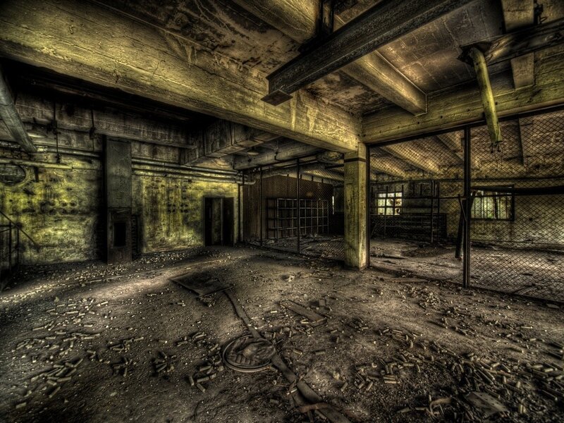 abandoned industrial interior