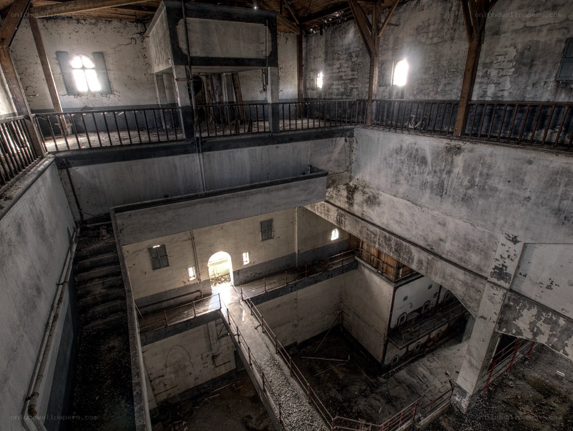 abandoned industrial interior