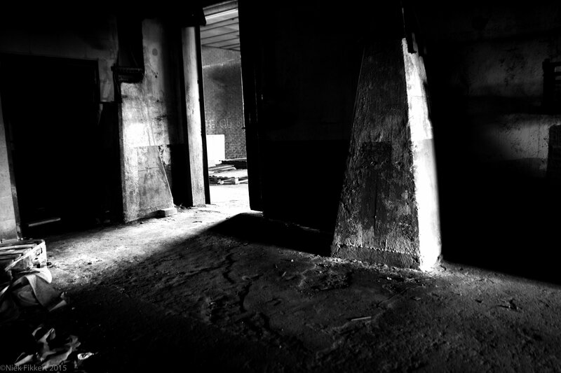 Abandoned Industrial Interior — Black