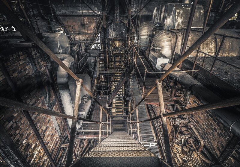 Abandoned Industrial Interior — Brown