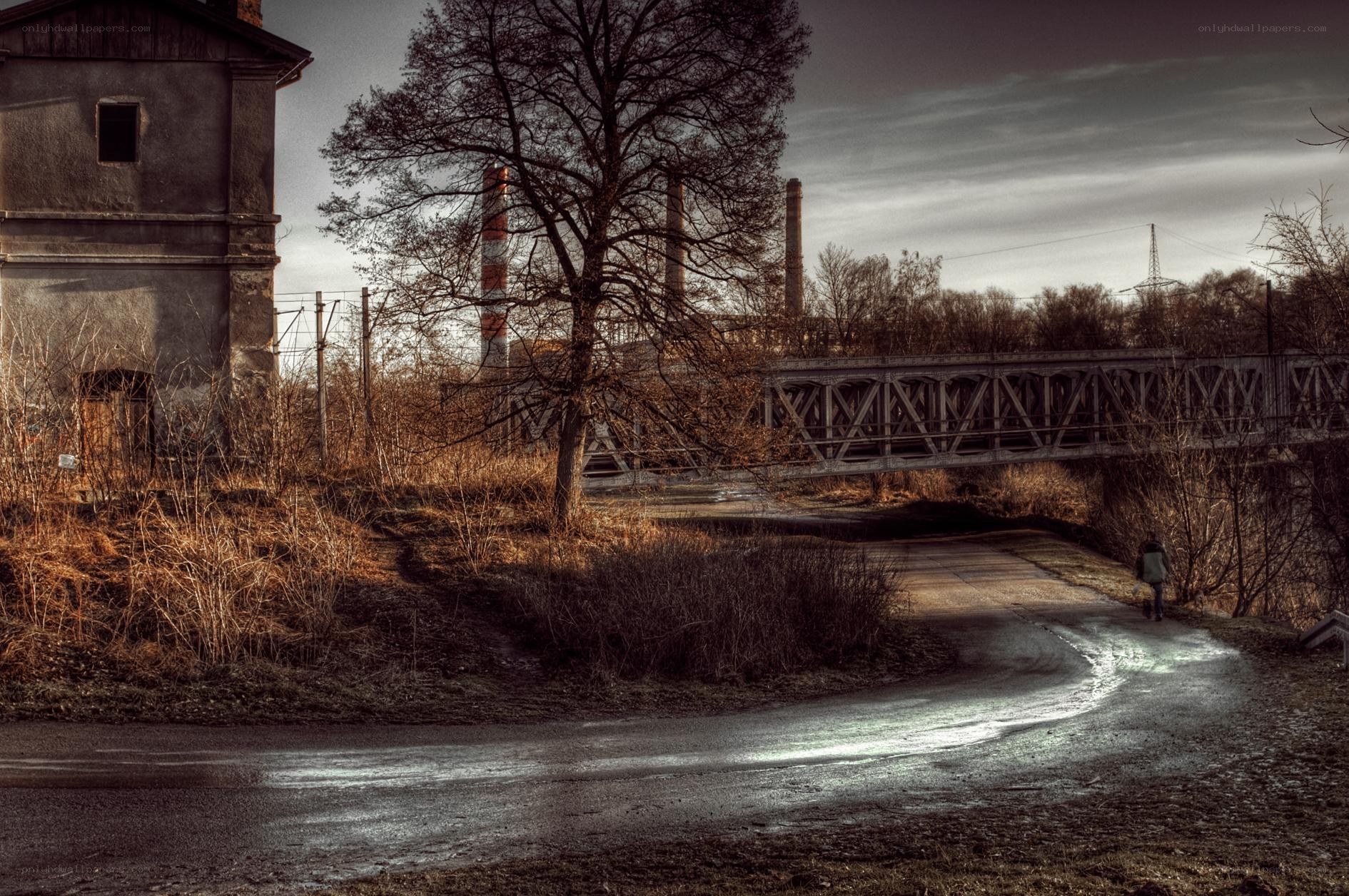 Abandoned industrial landscape