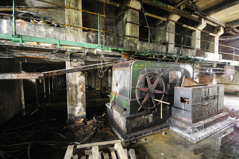 Abandoned industrial machine room