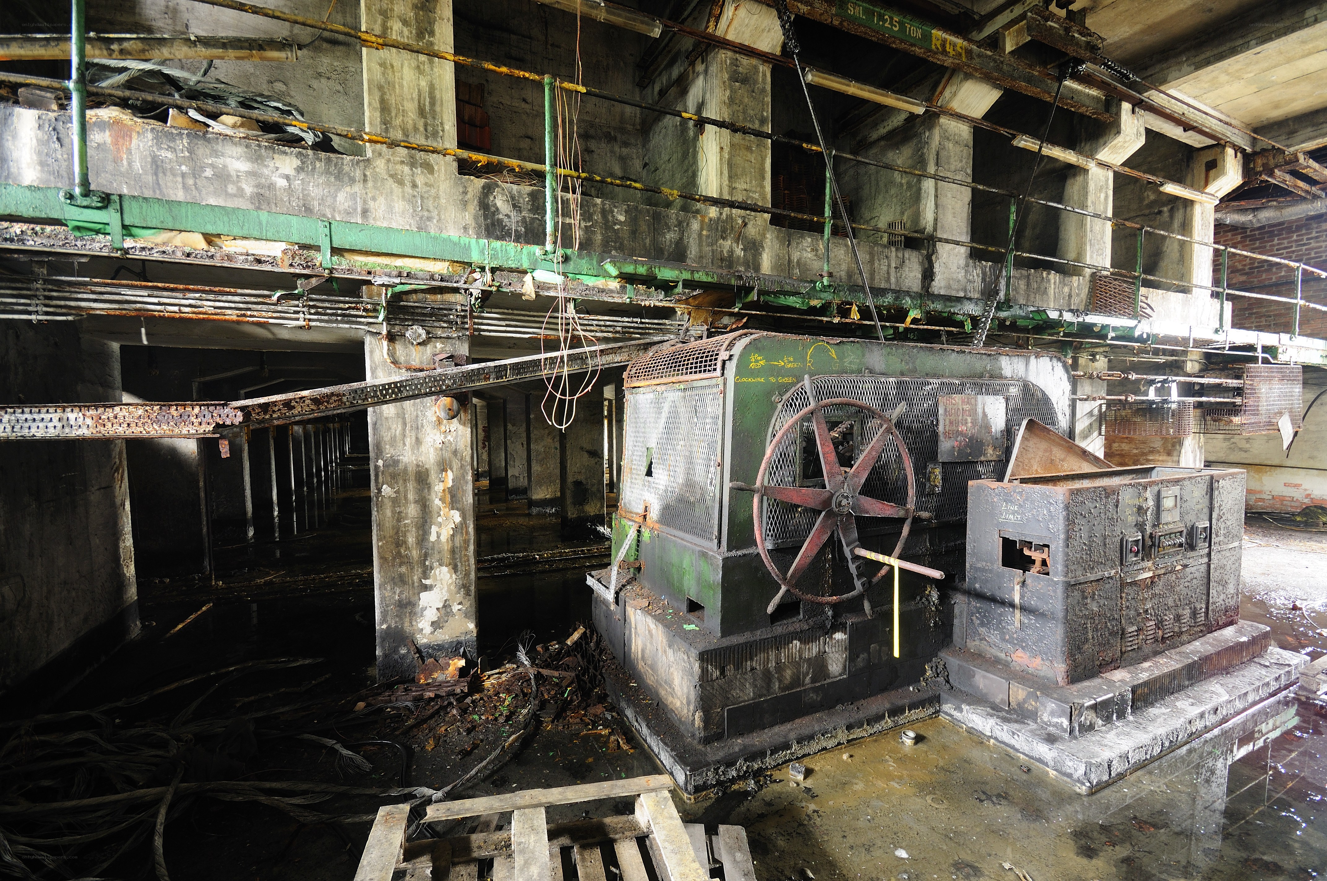 Abandoned industrial machine room