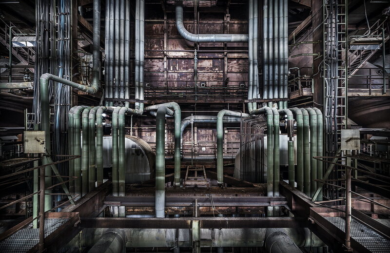 Abandoned Industrial Pipes — Green