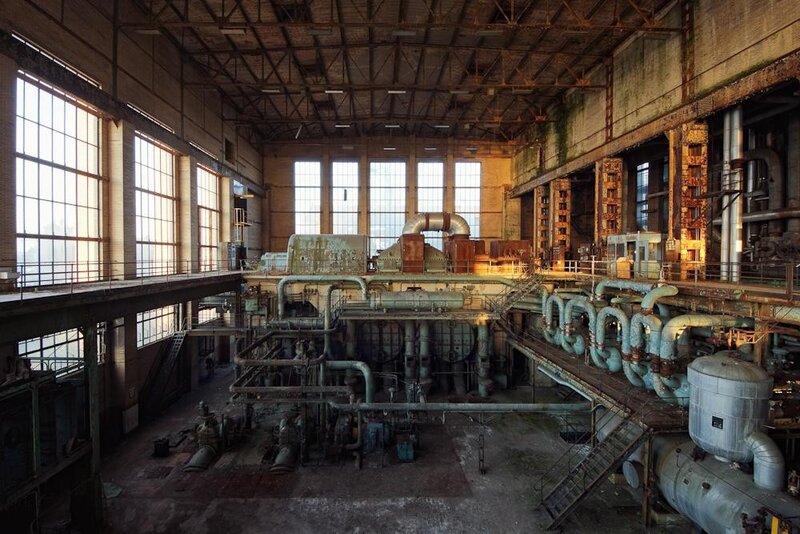 Abandoned Industrial Plant — Gray, Desolate, Afternoon