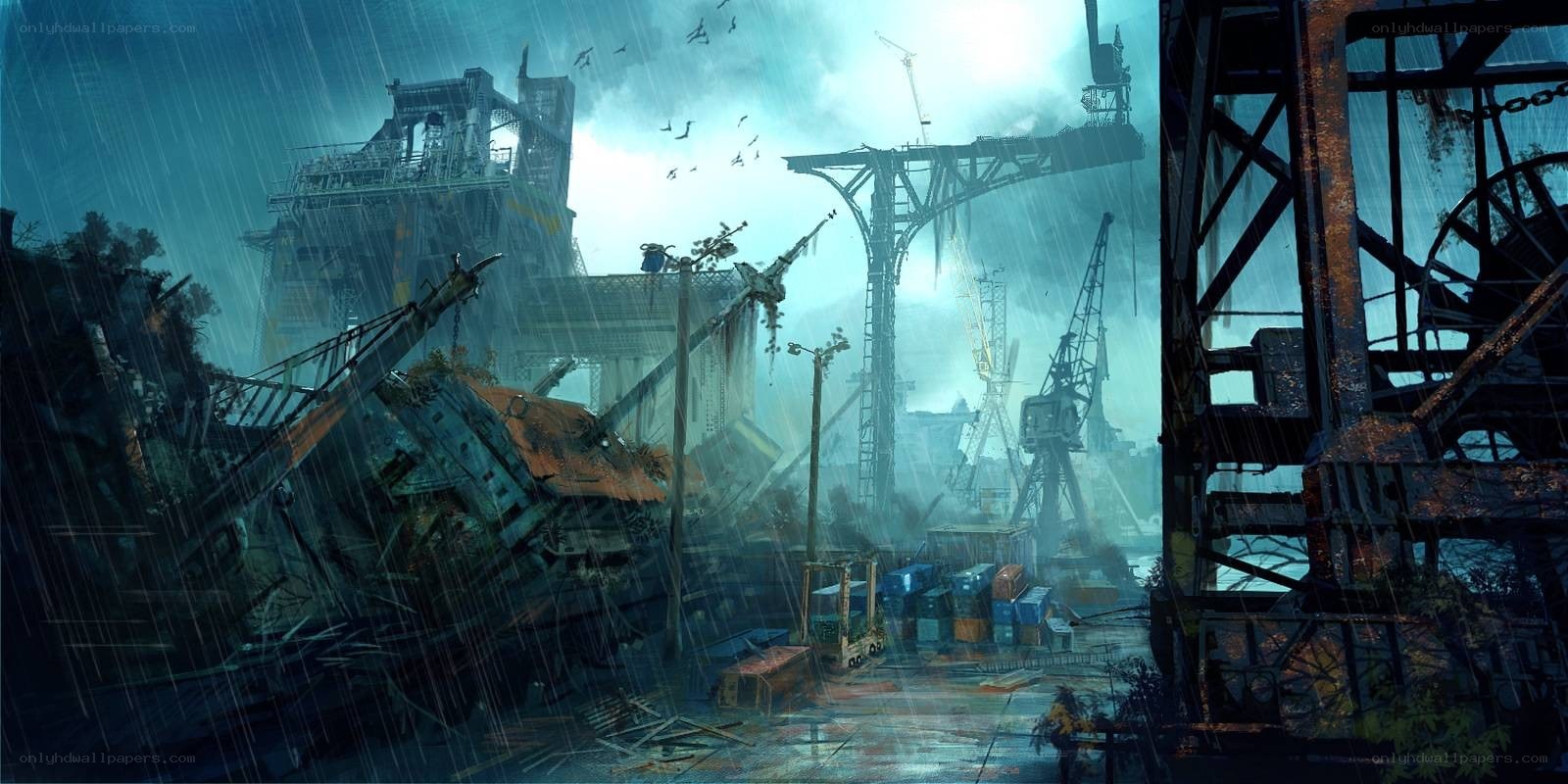 abandoned industrial port