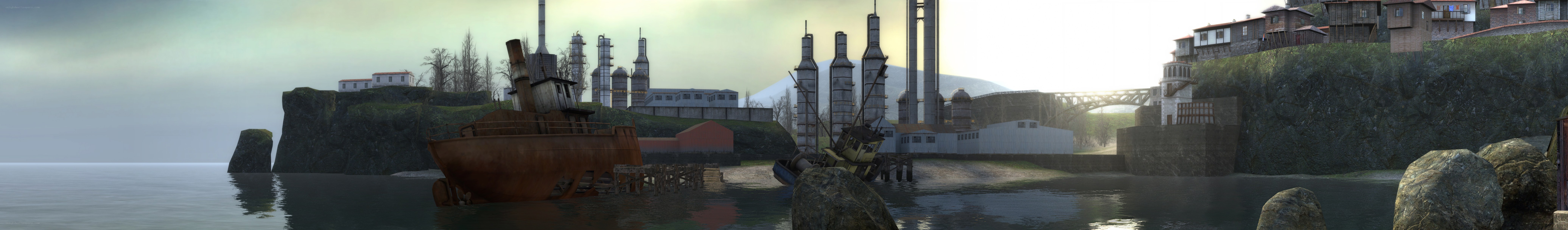 Abandoned industrial port