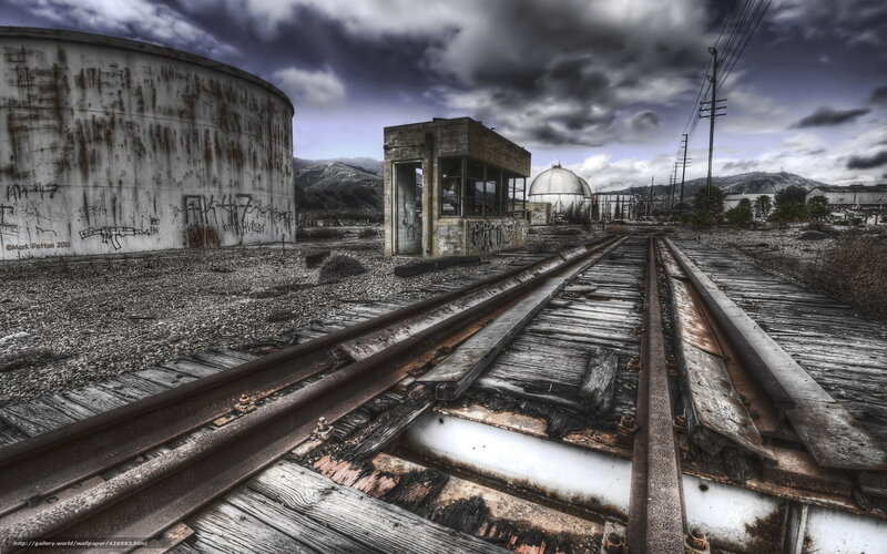 Abandoned industrial rail yard