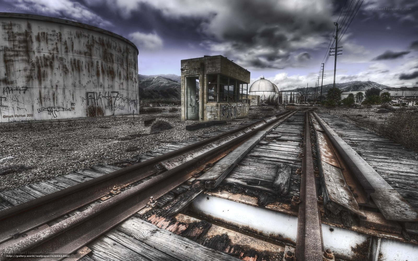 Abandoned industrial rail yard