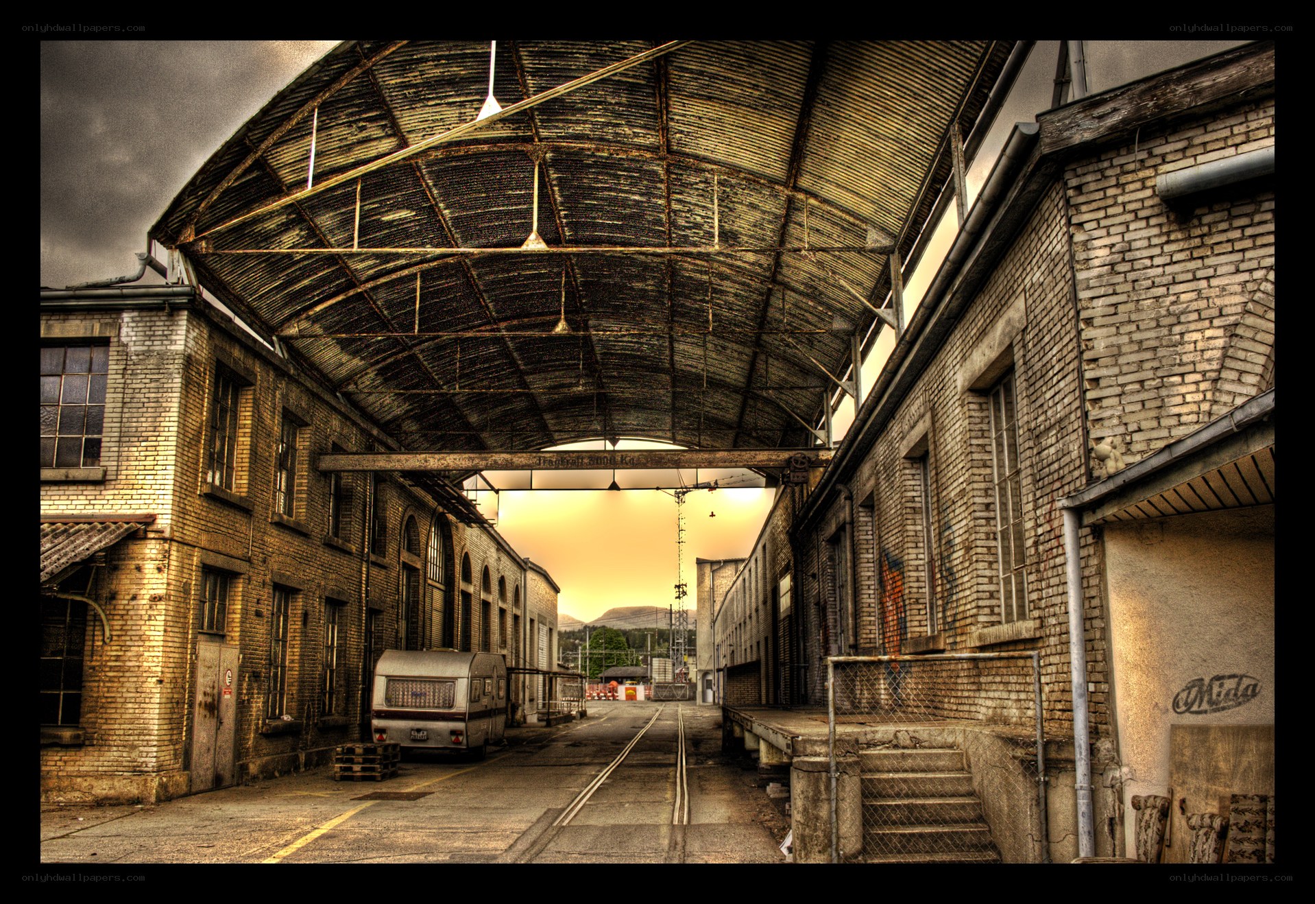 Abandoned industrial railway yard