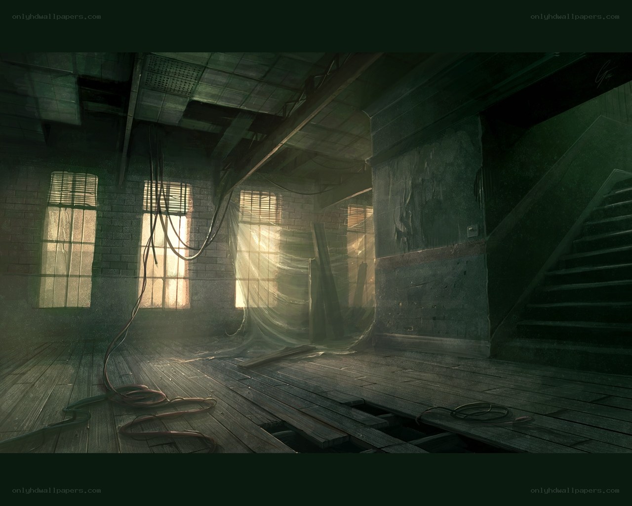 abandoned industrial room