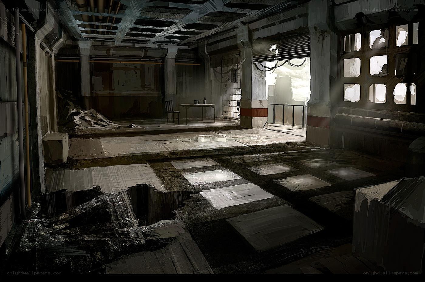 abandoned industrial room