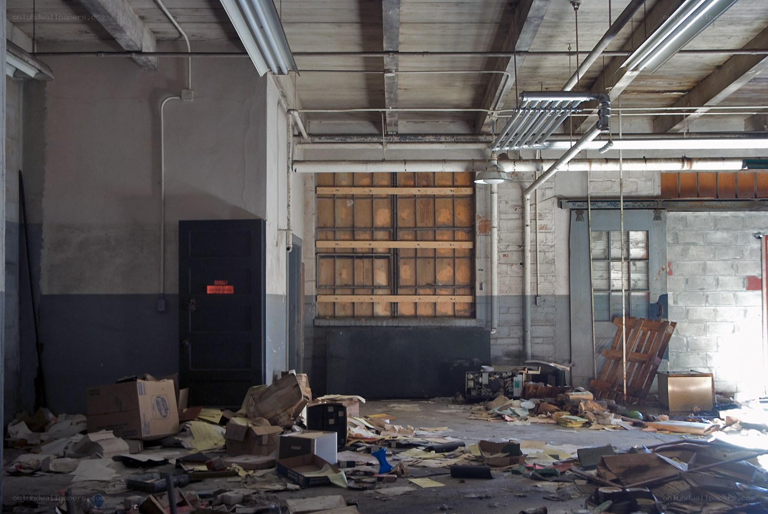 Abandoned industrial room