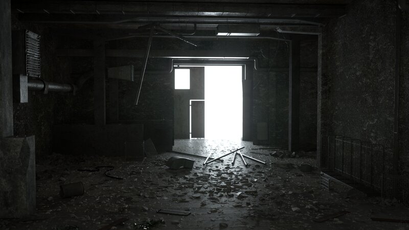 Abandoned Industrial Room — Black