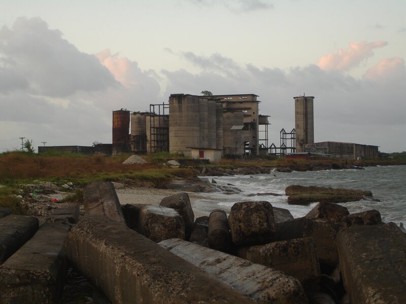 Abandoned industrial site by the sea