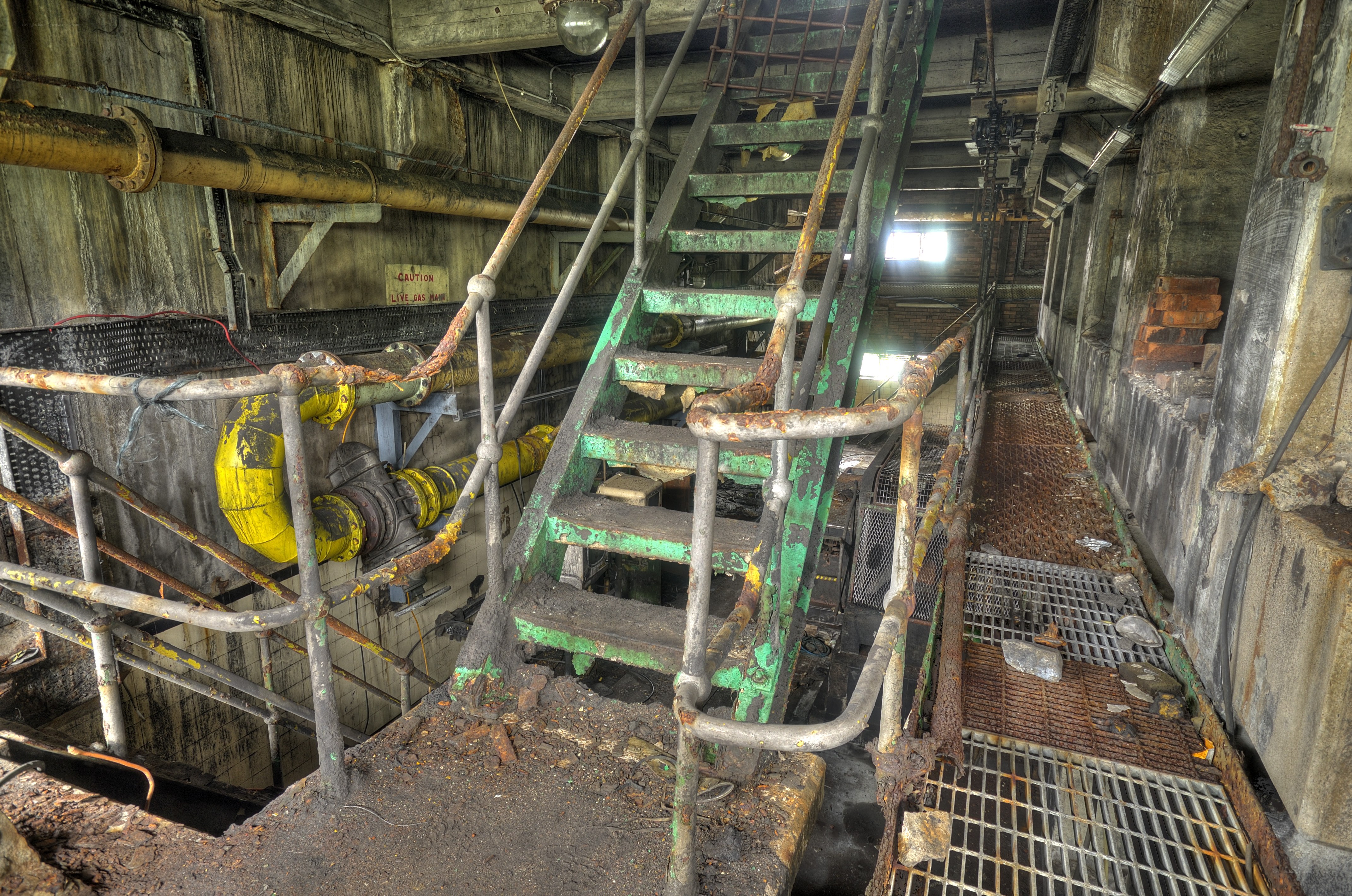 Abandoned industrial staircase