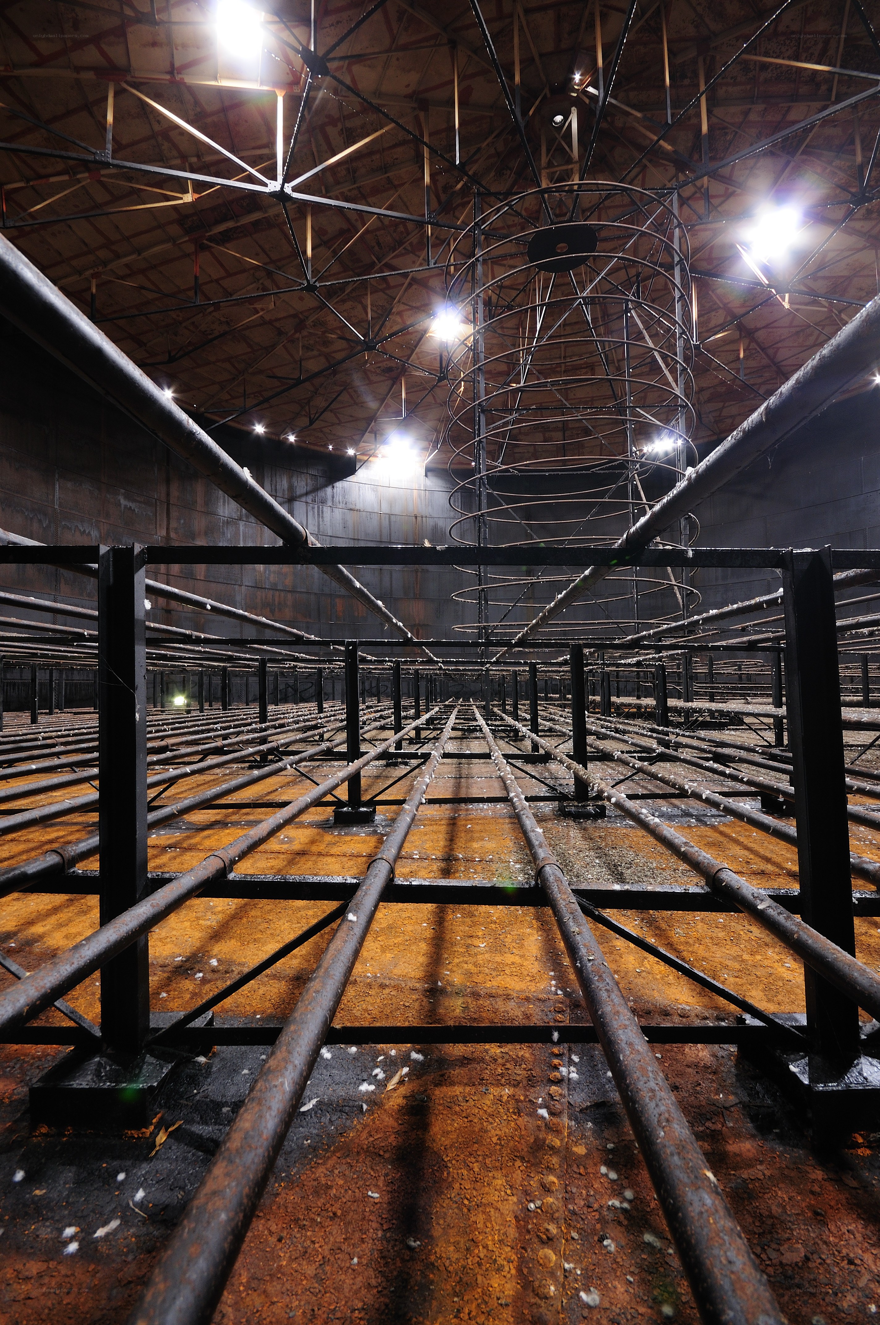 Abandoned industrial tank interior