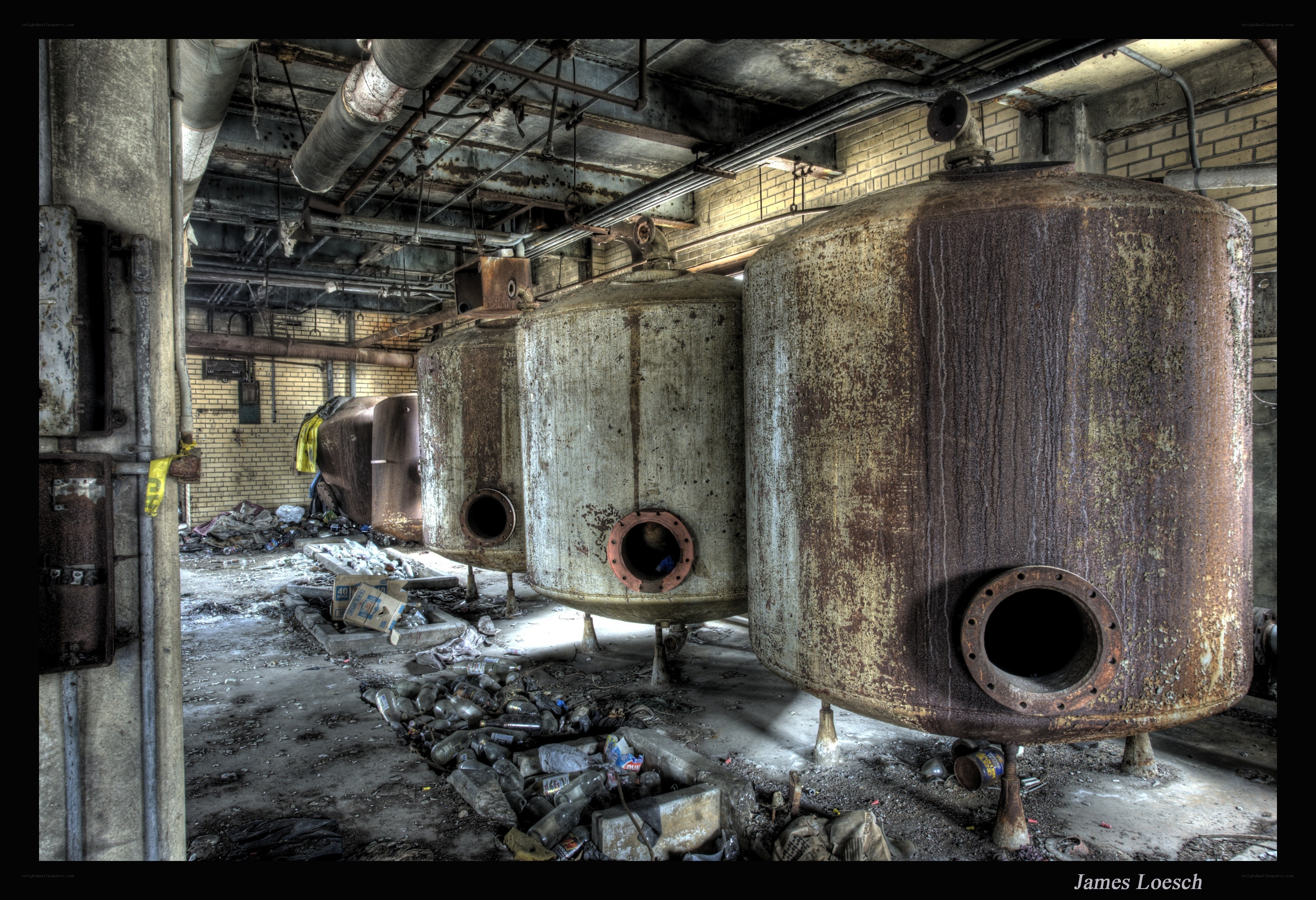 Abandoned industrial tanks