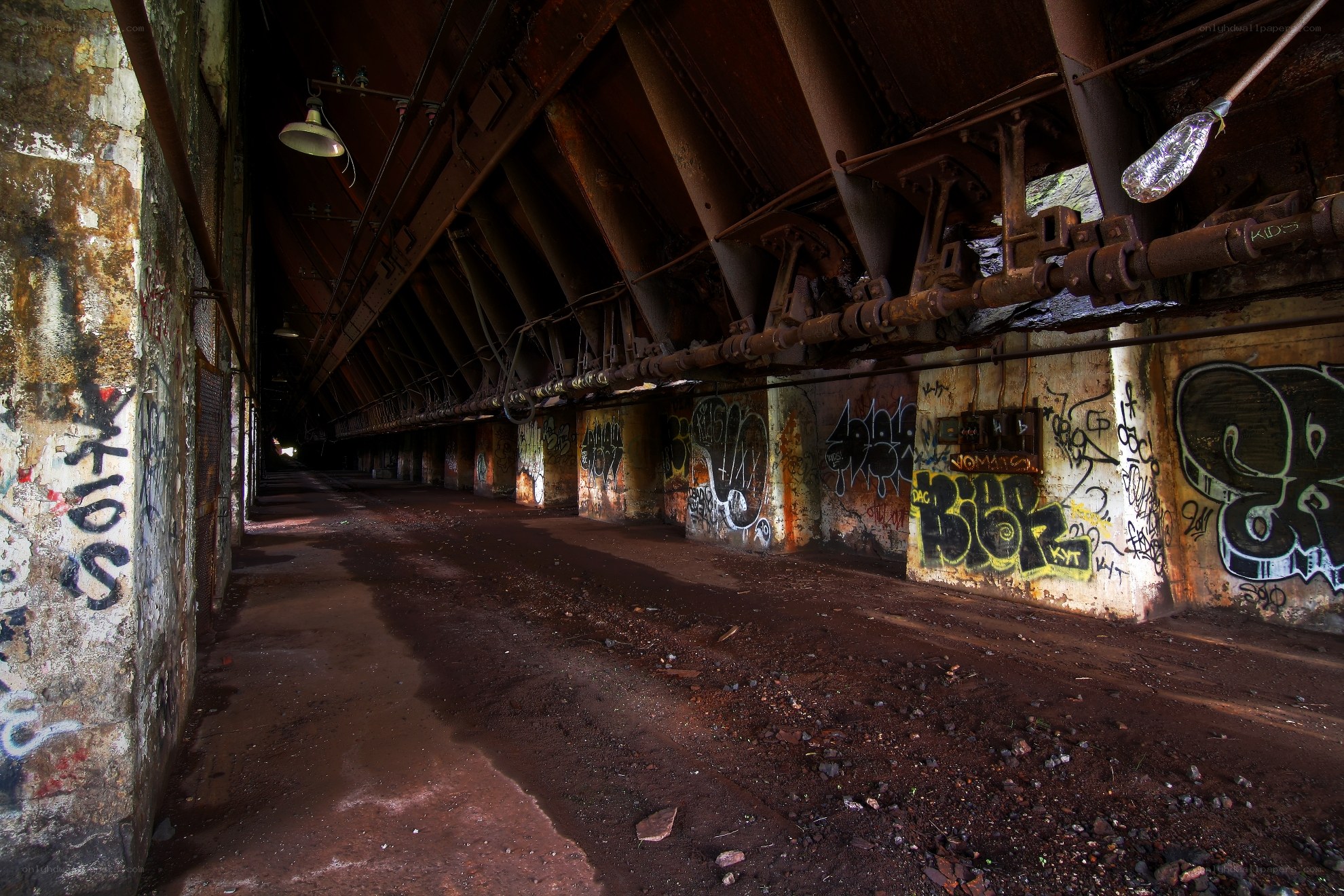 Abandoned industrial tunnel