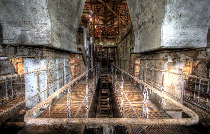 Abandoned Industrial Walkway — Gray