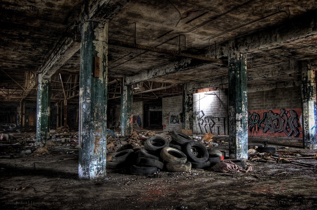 Abandoned industrial warehouse