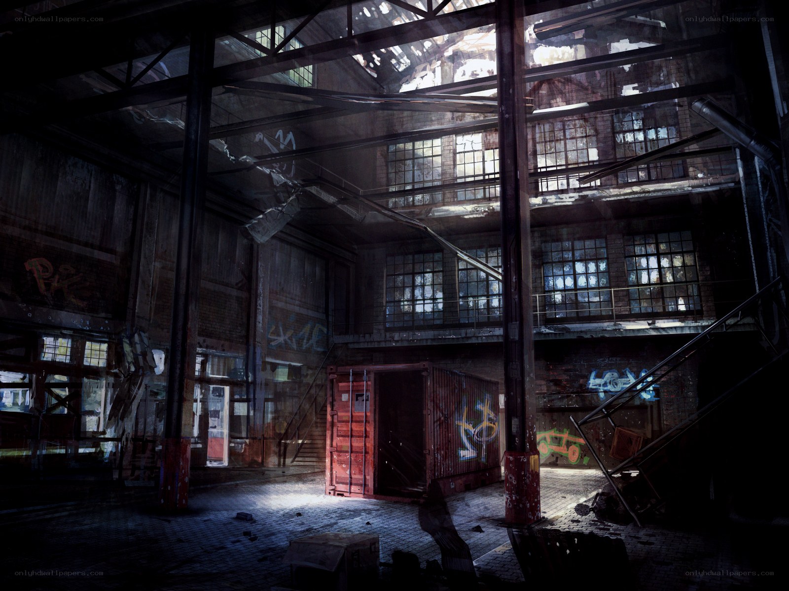 Abandoned industrial warehouse