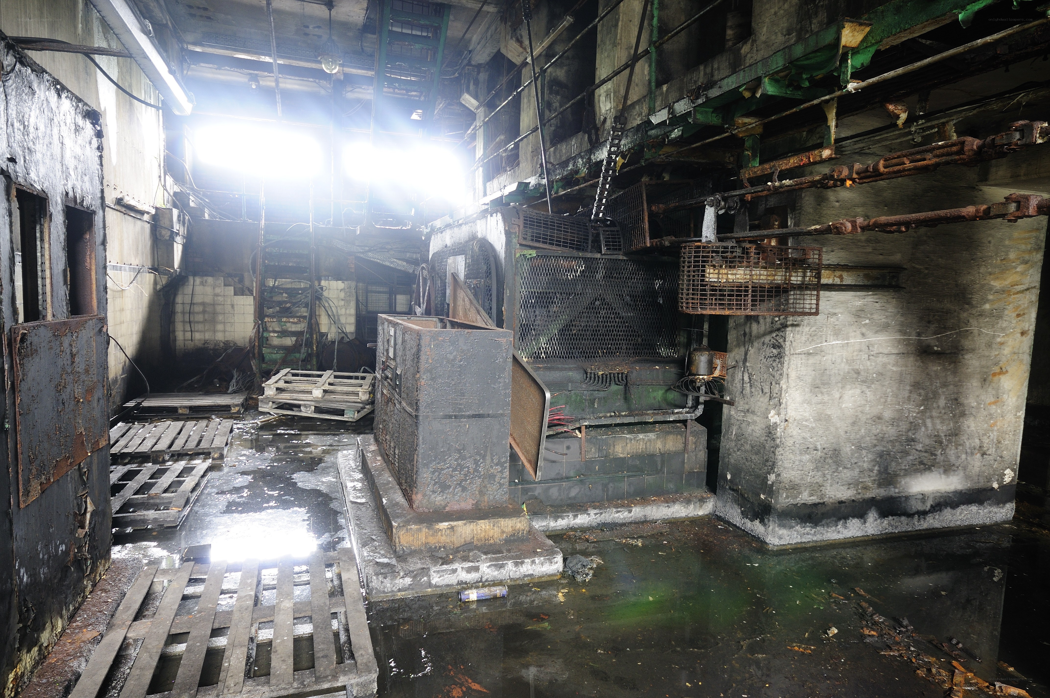 abandoned industrial warehouse interior
