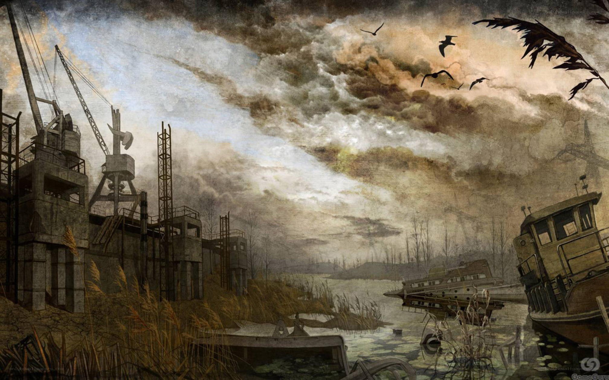 abandoned industrial waterfront