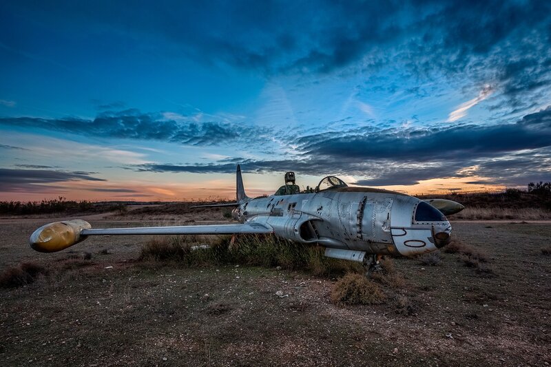 Abandoned Jet Plane — Blue