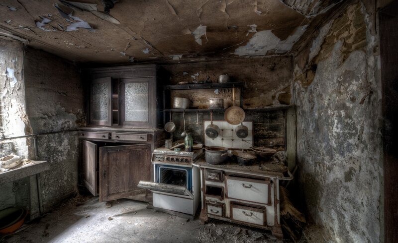 Abandoned Kitchen — Brown, Dramatic