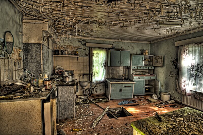 abandoned kitchen interior