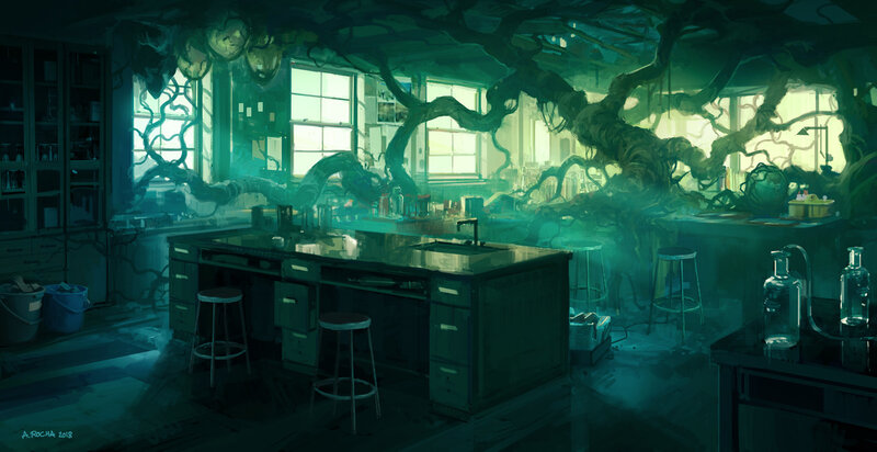 Abandoned Lab with Tree