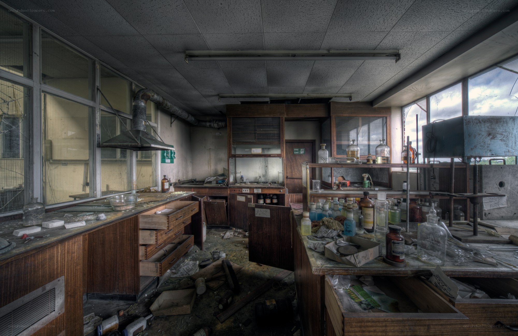 abandoned laboratory interior