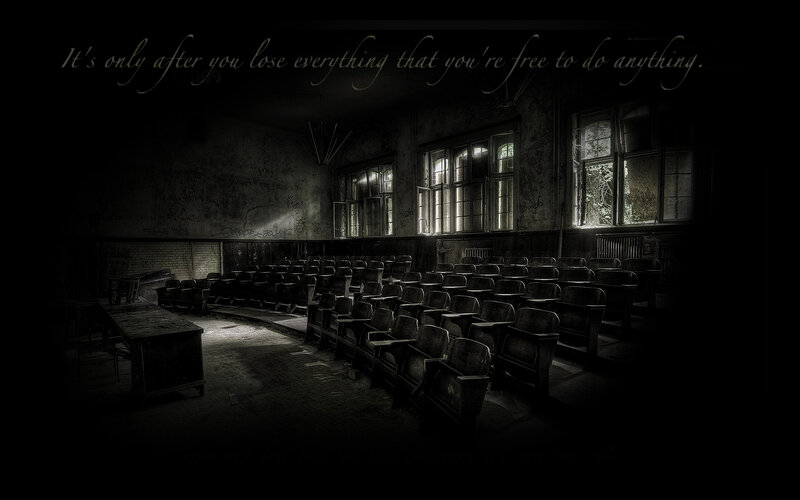 abandoned lecture hall